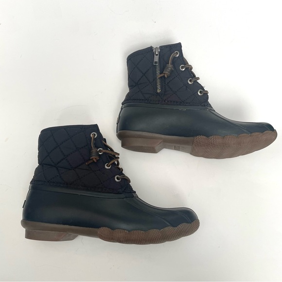 SPERRY Black Quilted Duck Boot Womens Size 6 - Picture 5 of 9